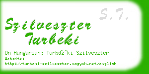 szilveszter turbeki business card